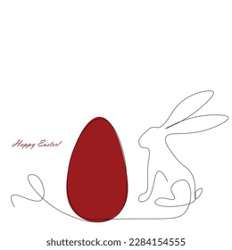 Osterhintergrund mit süßem Hasen und Ei-Vektorgrafik