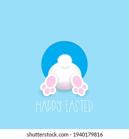 Easter background with cute Easter bunny going in a hole design