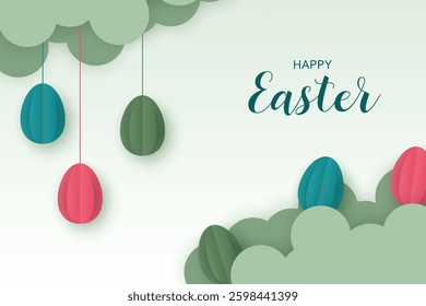 Easter background with cute Easter egg illustration