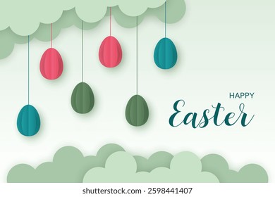 Easter background with cute Easter egg illustration
