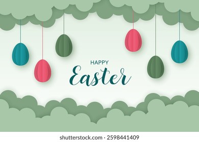 Easter background with cute Easter egg illustration
