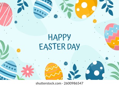 Easter background with cute Easter egg illustration