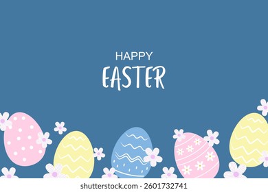 Easter background with cute Easter egg illustration