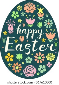 Easter background with decorated flower
