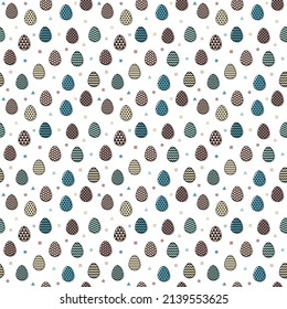 Easter background with decorative eggs. Seamless pattern. Vector