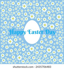Easter background design with repeating white daisy pattern
