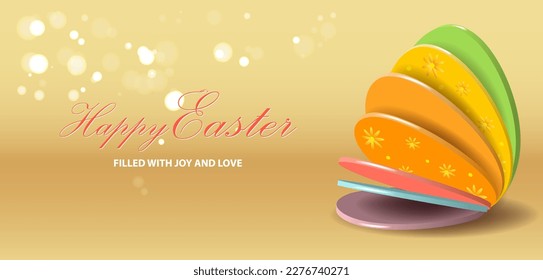 Easter background design template with an abstract multicolored egg
