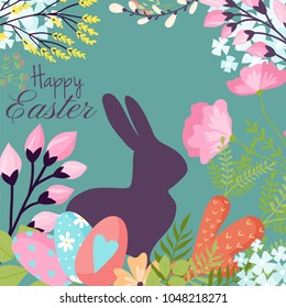 Easter background design vector holiday celebration party wallpaper greeting colorful egg fabric textile illustration.