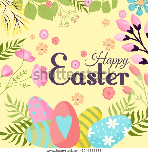 Easter Background Design Vector Holiday Celebration Stock Vector ...