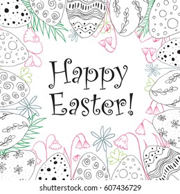 Easter background with doodles