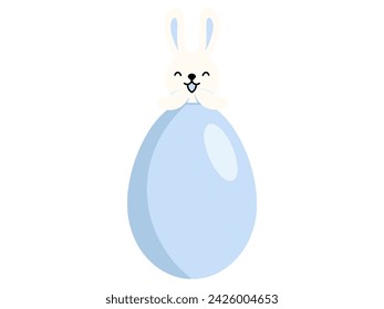 Easter background with egg and bunny