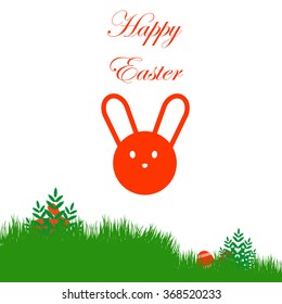 Easter. Easter background and egg in grass. Grass with eggs