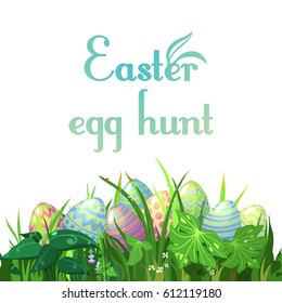 Easter background. Easter egg hunt.