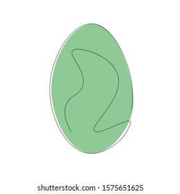 Easter background with egg one line draw, vector illustration
