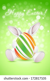 Easter Background with Egg and Rabbit