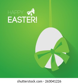 easter background with egg and ribbon