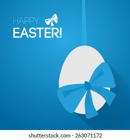 easter background with egg and ribbon