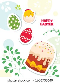 Easter background with easter eggs