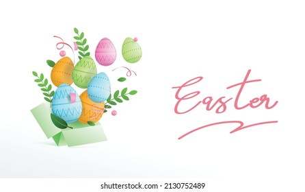 Easter background with Easter eggs.