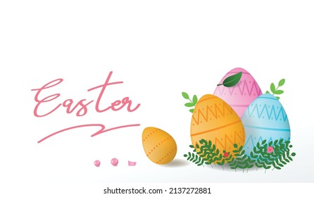 Easter background with Easter eggs.