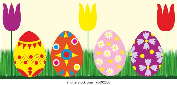 Easter background with eggs