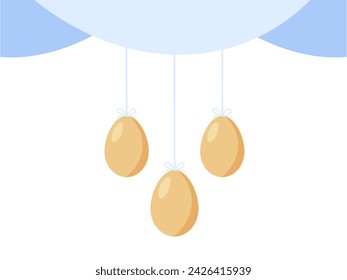 Easter Background with Eggs Decoration