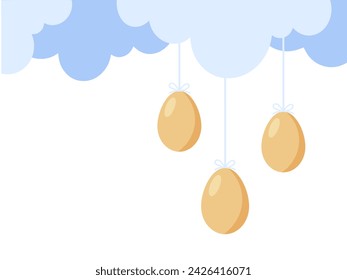 Easter Background Eggs Frame Illustration