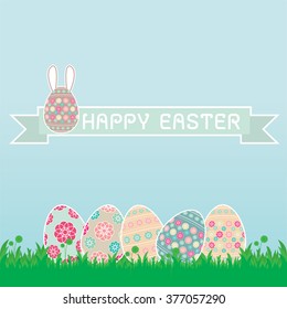 Decorative Easter Eggs Easter Bunny Cake Stock Vector (Royalty Free ...