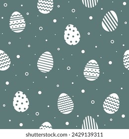 Fondo de Pascua con huevos en estilo moderno. Patrón sin costura para papel de embalaje, papel pintado y textil. Ilustración de vector