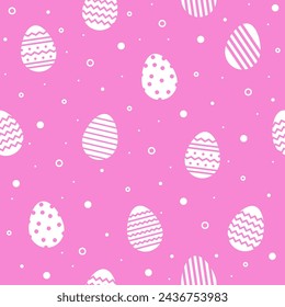 Easter background with eggs in modern style. Seamless pattern for wrapping paper, wallpaper and textile. Vector illustration