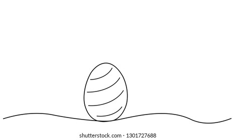 Easter background eggs one line drawing, vector illustration.