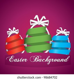 easter background with eggs origami style