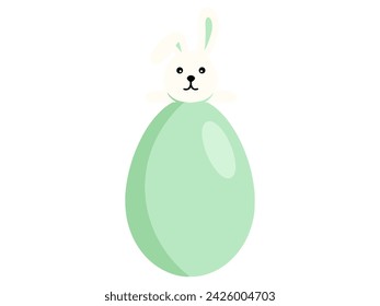 Easter background with eggs and rabbit