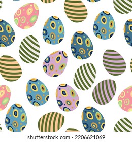 Easter background with eggs. Seamless texture