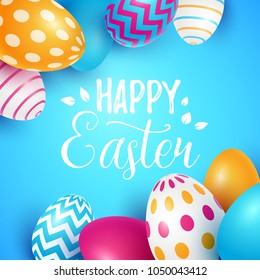 Easter background with eggs. Vector illustration