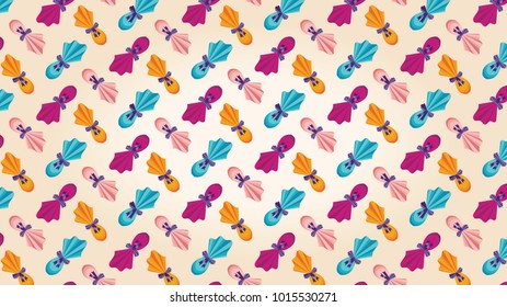 Easter background elements, colorful ribbons and eggs. Vector illustration greeting card, ad, promotion, poster, flyer, web-banner, article