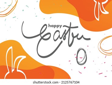 Easter Background in fancy color with calligraphy wording and hand drawing