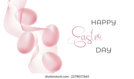 Easter background with festive decor elements and place for text