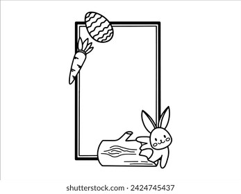 Easter Background with Frame and bunny