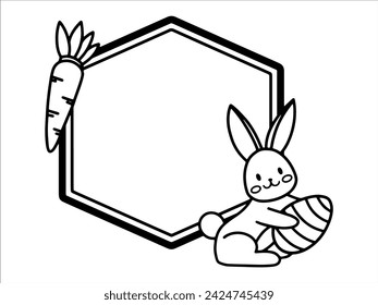 Easter Background with Frame and bunny