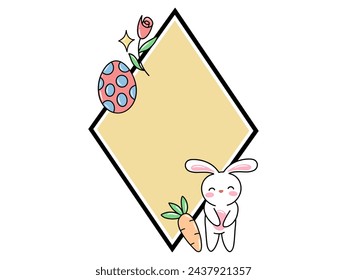 Easter Background with Frame and bunny