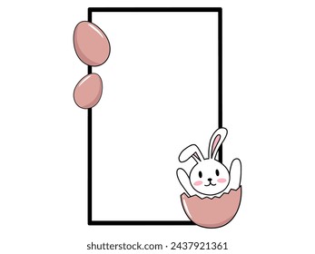 Easter Background with Frame and bunny