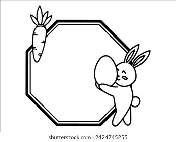 Easter Background with Frame Illustration