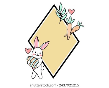Easter Background with Frame Illustration