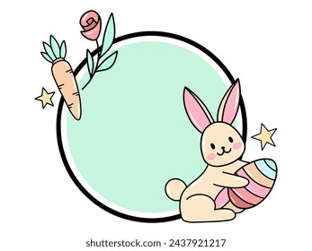 Easter Background with Frame Illustration