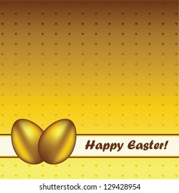 Easter background with gold eggs, easter card