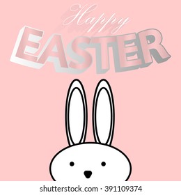 Easter background with graphic banny, design card for easter holidays, Vector