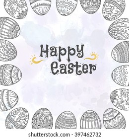 Easter background. Hand drawn vector illustration.