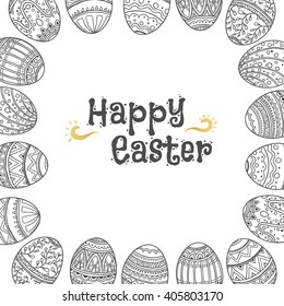Easter background. Hand drawn vector illustration.