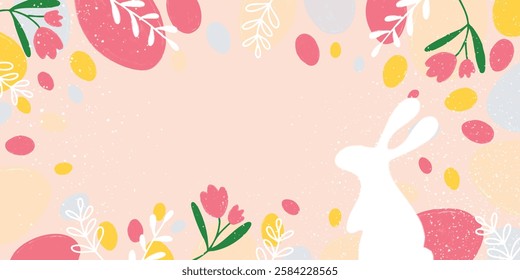 easter background happy easter eggs bunny
